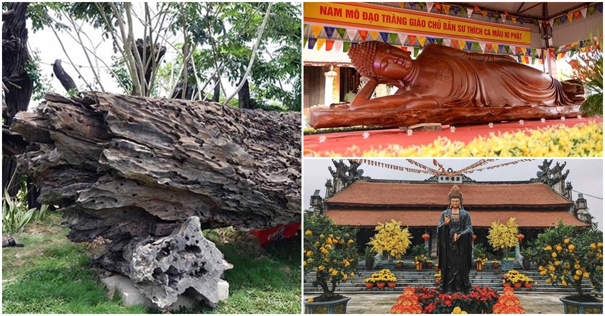 Bức tượng gỗ xác lập kỷ lục lớn nhất VN đặt tại ngôi chùa 800 tuổi: Làm từ 18 tấn gỗ quý trong 1 năm