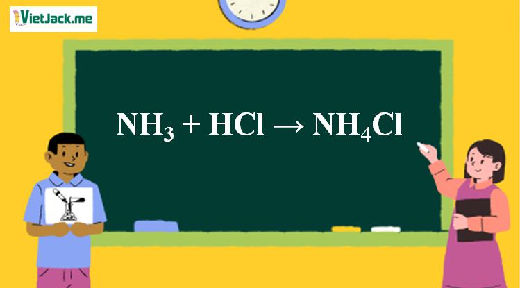 NH3 + HCl → NH4Cl | NH3 ra NH4Cl | HCl ra NH4Cl