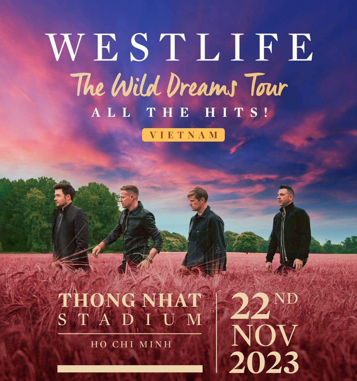 Hình ảnh từ poster buổi hòa nhạc của ban nhạc Westlife tại Việt Nam ngày 22/11 - Ảnh: Westlife Fanpage